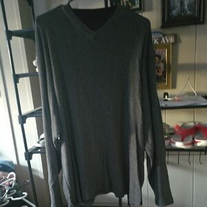Haggar Men's Charcoal V-Neck Sweater